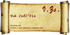 Vuk Zsófia névjegykártya